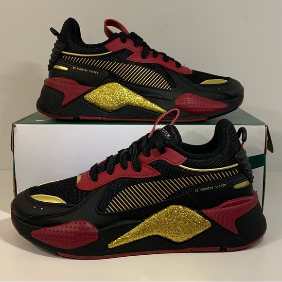 [BRAND NEW] PUMA RS-X GLITZ CC BLACK TIBETAN RED GOLD WOMENS SIZE 8.5 SNEAKERS - Picture 3 of 9